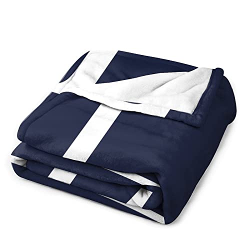Couverture bleu marine initiale L monogramme 153x203cm - 4