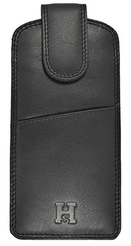 Hide and Sleek Slim Soft Leather Glasses Case with Magnetic Tab Fastener (Black) Hide and Sleek Slim Soft Leather Glasses Case with Magnetic Tab Fastener (Black)