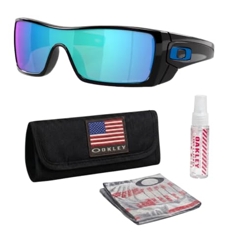Oakley BATWOLF OO9101 Sunglasses POLISHED BLACK Frame with PRIZM SAPPHIRE Lenses With Official Eyewear Kit