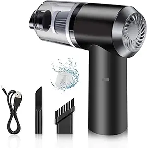 Portable Electric Nail Drill Professional Cleaner Dust Collection/Lighting 2 in 1 Car Vacuum Cleaner 120W High-Power Handheld Wireless Vacuum Cleaner Home Car Dual-use USB Rechargeable (Black)