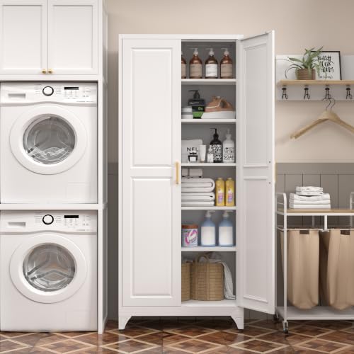 Image of SteeLoong 75 inchMetal Pantry Storage Cabinet with Doors & 5 Adjustable Shelves