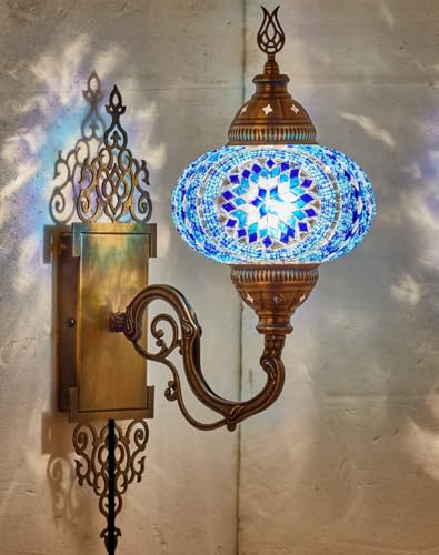 DEMMEX (10 colori) Lampada da parete in mosaico turco marocchino in stile Tiffany, applique da parete, fatta a mano