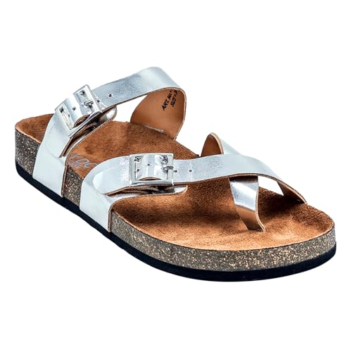 Image of LYDC LONDON Women's Sandals. Lightweight stylish and comfortable flat sandals for office wear and gatherings. Orthopaedic and flat foot friendly. Doctor trusted timeless fashion sandals for women with modern appeal
