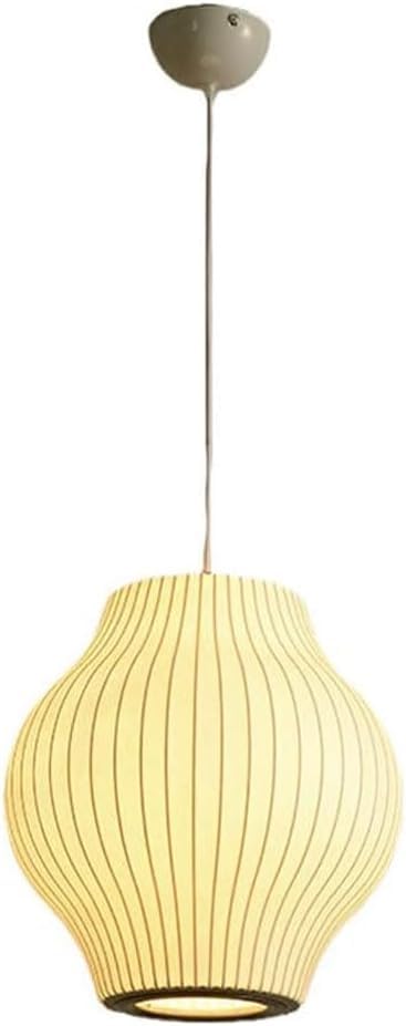 Lámpara colgante de techo de tela blanca estilo japonés art déco ajustable