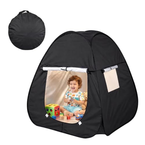 1 Pack Sensory Pop Up Blackout Tent for Kids with Carry Bag
