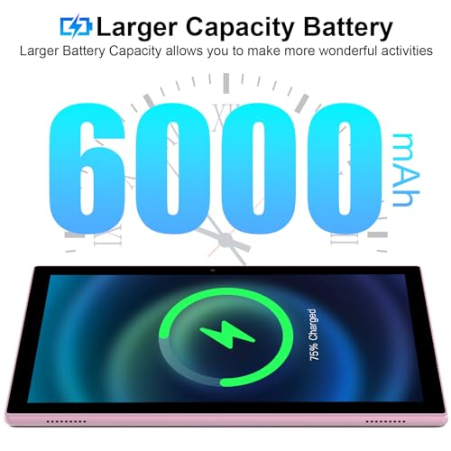 Image of 10 Inch Tablet With Case Stylus, Android 15 Tablets 8GB RAM 32GB ROM Support 1TB Expand, 10.1 IN Tableta Includes Tablet Protective Cover Dual Camera 5G WiFi-6, 6000mAh Battery 10 inch Android Tablet.