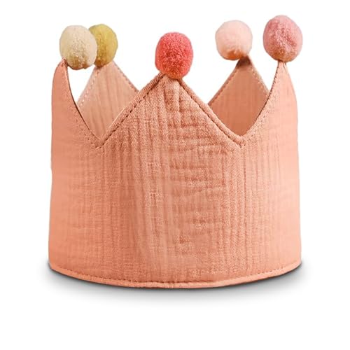 TYXJJ-BF Geburtstagskrone Musselin mit Zahlen Geburtstagskrone Kinder mit Button Zahlen von 0-9 Jungen Mädchen Krone Geburtstag Deko Hut für Jungen & Mädchen