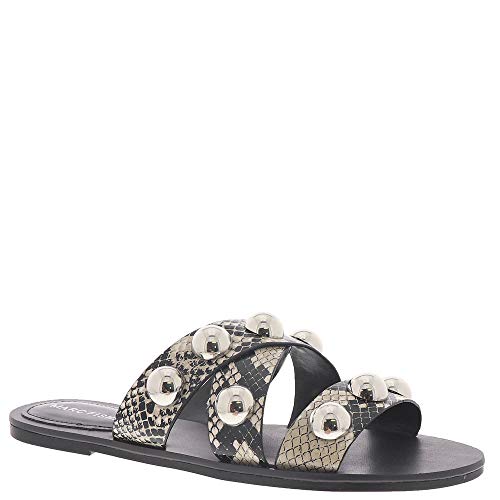 Marc fisher women's bryte2 flat sandal, natural/black s…