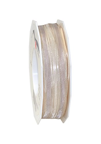 Präsent - Venedig Pull Bow Ribbon Cream 25 mm width, 25 m length, Pink, 25mm - 25m