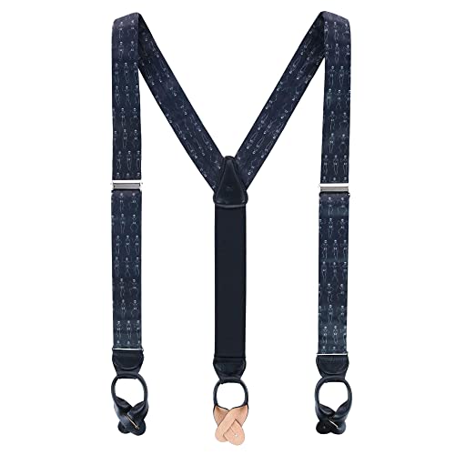 Trafalgar Men's Davy Bones the Dancing Skeleton Silk Button End Braces