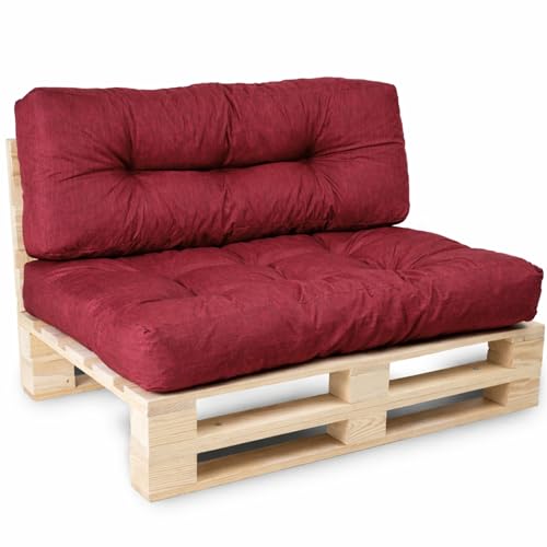 Bananair - Coussin Palette Extérieur Confortable - Tissu Résistant, Anti-UV & Déperlant - Coussin Salon de Jardin Extérieur, Balcon, Terrasse (Lot Assise +...