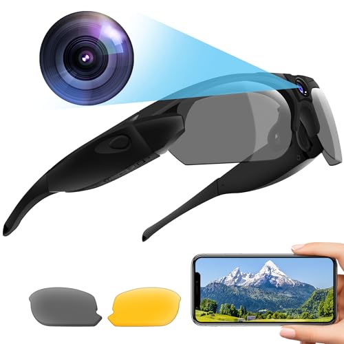 Shop Video Glasses 18 Superior Camera Glasses, WiFi Video Glasses HD 1080P, Camera Spor...