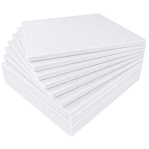 BXI Thickened Sound Absorbing Panels, 12 Pcs 30 X 30 X 1.2 cm Dense Acoustic Panels, Echo Noise Reducing Sound Panels, Tackable Studio Panels for Wall and Ceiling Acoustic Treatment (Soft White)
