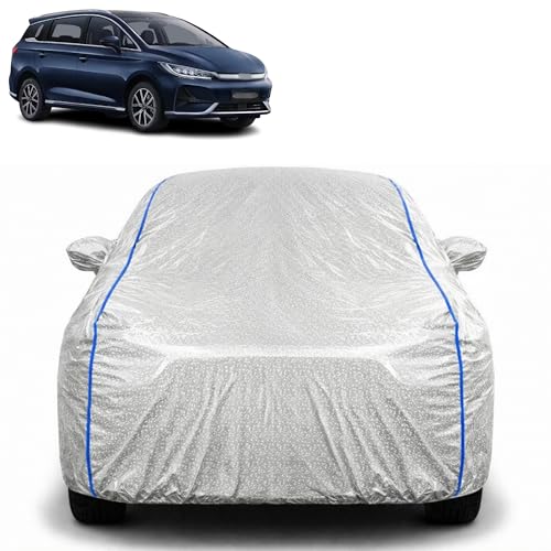 Image of Waterproof Car Cover for BYD eMAX 7 | All Weather Protection | UV Resistant & Dustproof | Soft Cotton Lining to Prevent Scratches | Triple Stitched with Mirror Pockets & Elastic Hem
