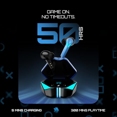 Image of Fire-Boltt Aero Shadow TWS Earbuds Custom EQ, RGB Lights, Wireless Bluetooth 5.4, Music & App Support, 50H Playtime, Fast Charging Case, 50ms Low Latency for Gaming, Touch Controls - Cobalt Blue