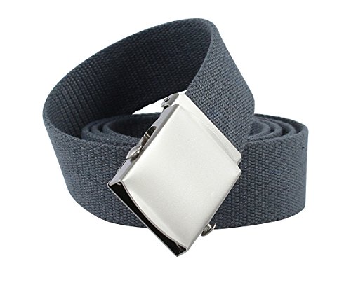 YEHMAN Unisex Gürtel Canvas Belt militärisches Design, mit Metall Gürtelschnalle Taktischer Gurtel Outdoor Sportarten Stufenlos Verstellbarer Länge 120 cm Breite 3.5 cm - Grau
