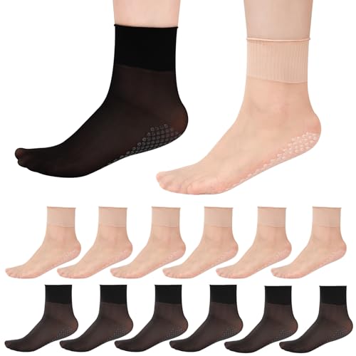 Jspupifip 12 Pairs Ruffle Sheer Socks Women, Multicolor, Size 5.5-8, Classic Style