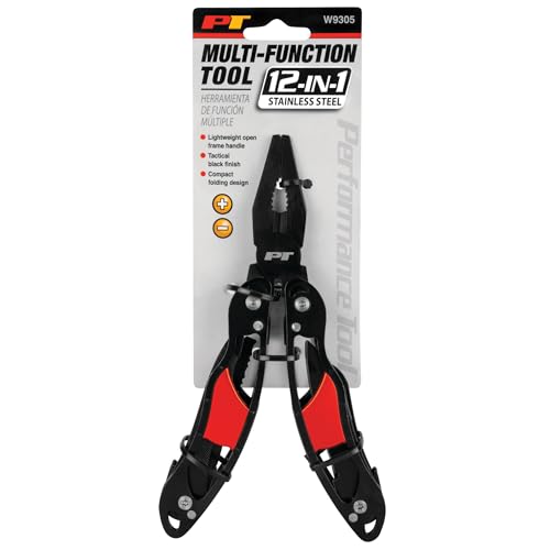 Image of Performance Tool W9305 Black Stainless steel 12-in-1 Multi Tool (Shipped as 1 Multi Tool, not a pack)