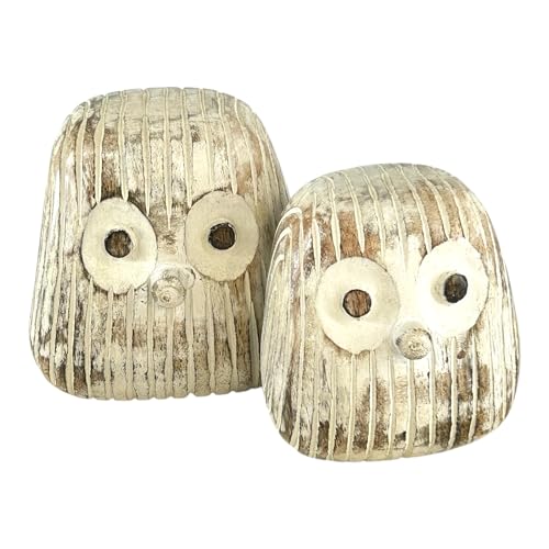 Estatua decorativa búho nocturno, set de 2 piezas