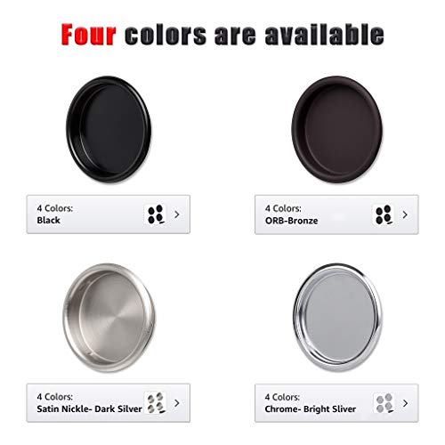 4 Pack Closet Door Finger Pull 2-1/8'' Oil Rubbed Bronze Inset Handle, Easy Snap-In Circular Mortise Cup Recessed Door Pull, Perfect For Pocket Door, By-Pass Sliding Panel Doors Of Closet And Tv Stand #TOP1