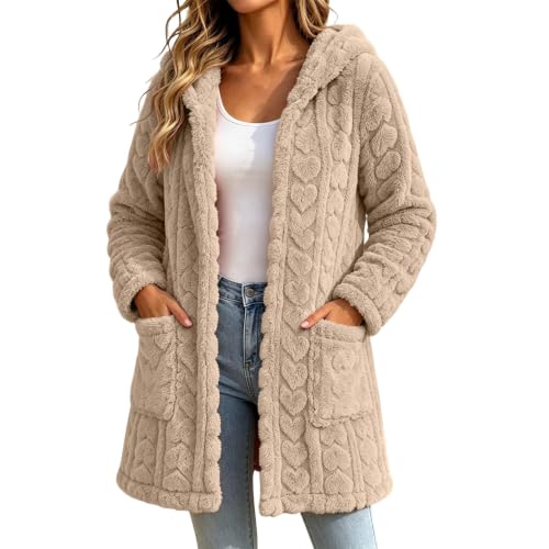 Cethrio Sherpa Checkered Jacket Long Fleece Jacket Women Zip Oversized Fleece Coats Winter Fuzzy Outerwear Fall 2026 Fashion Chaquetas De Invierno Para Mujer Capsule Wardrobe Essentials - image 2