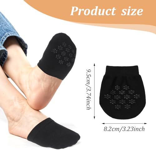 Women's Toe Socks for Mules, Half Socks for Women, Grip Socks No Show Liner Half Socks, Non Slip Hidden Toe Covers Socks Seamless Toe Socks Toe Toppers Liner, 6 Pairs2