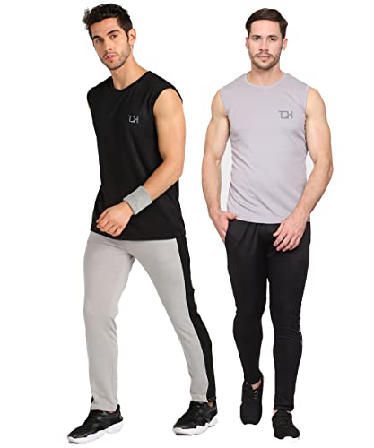 Image of TQH Sleeveless T Shirts for Men | Vest for Men | Tank Top Man | Sando for Man | Men's Sleeveless Gym Vest Round Neck Solid Casual T-Shirt for Workout Running Sports Beach