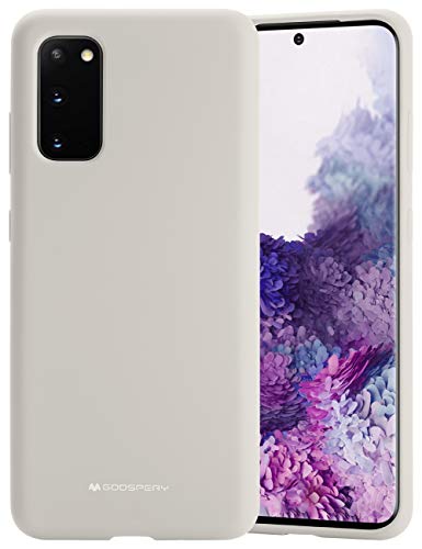 Goospery Liquid Silicone Case for Samsung Galaxy S20 (2020) Jelly Rubber Bumper Case with Soft Microfiber Lining (Stone) S20-SLC-STN