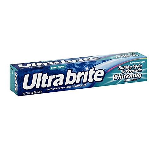 Ultra Brite Baking Soda & Peroxide Whitening Anticavity Fluoride Toothpaste, Cool Mint, 6 oz (170 g)