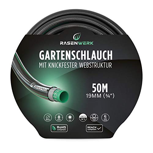 Preisvergleich Produktbild RASENWERK® - Gartenschlauch mit knickfester Webstruktur - Formstabil und flexibel - Gewebeschlauch - Wasserschlauch - Schlauch mit 24 bar Berstdruck - 3 / 4 Zoll 50m