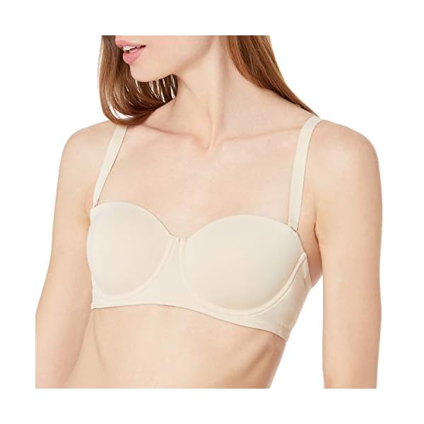 Amazon Essentials Women's Convertible Strapless Bra, Beige, 36B