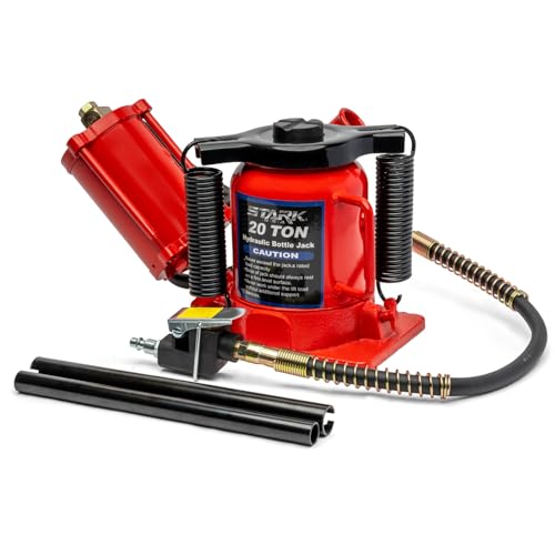 Stark USA 20-Ton Portable Hydraulic Bottle Jack Air-Operated Pneumatic Lift Low Profile Manual Air Jack Auto Truck Travel Trailer Repair (44000 LBS)