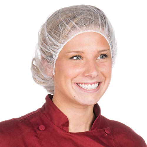 100 Pcs Disposable Hair Net White Bouffant Caps 21\" Non Woven Head Cover Medical