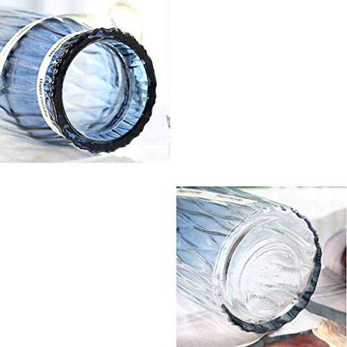 Woonkamer Vaas, Glazen Hoge Vaas Roos Tulpenvaas Creativiteit Cilindrische Vaas, Vlinderdas Decoratie, Gradiënt Blauw/Grijze Vaas , 11 * 11 * 24CM Decoratieve ornamenten - Afbeelding 7