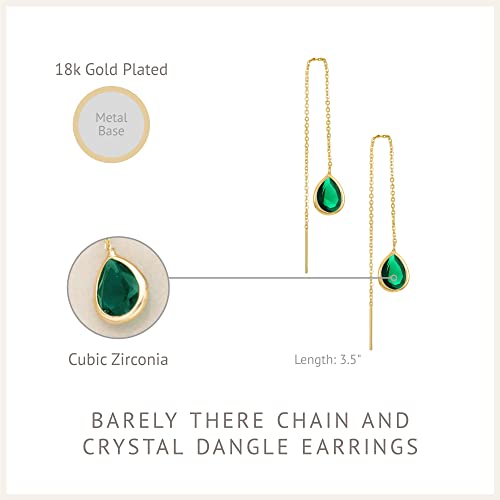 Ettika Threader Earrings. 18k Gold or Rhodium Plated, Gold Threader Earrings, Barely There Chain and CZ Crystal Earrings. Jewelry3