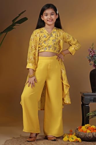Image of Fashion Dream Girls Georgette Embroidered Palazzo Set|Kids Ethnic Wear|sharara set for girls|Indo Western Set