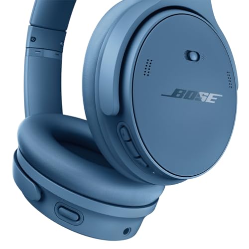 Image of Bose QuietComfort Headphones - Wireless Bluetooth Headphones, Active Over Ear Noise Cancelling and Mic, Deep Bass Bundle + Desktop Headphone Stand + Green Extreme Dual Wall Charger (Blue Dusk)