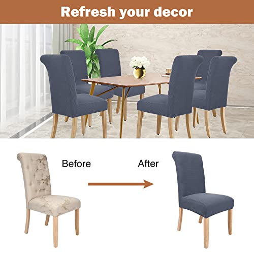 Life Magic Dining Room Chair Covers Set Of 4,Kitchen Slipcovers For Parsons,With Stretch-Removable Washable Dark Grey #TOP5