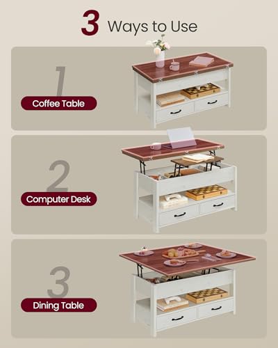 VASAGLE 3-in-1 Lift Top Table