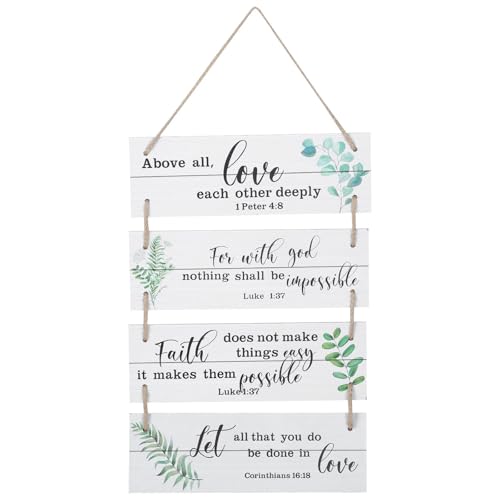 Image of WESIEVYA Wall Plaque Elegant Wooden with Smooth Surface Rustic and Lightweight Design Farmhouse Style Decorative Sign for Dining Room Decor or Kitchen Wall Hanging for Home