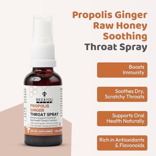 Bee and You Propolis Ginger Raw Honey Soothing Throat Spray, Ultra Pure, Immune Support Supplement, Oral Health, Antioxidants, Keto, Paleo, Gluten-Free, 1 Fl Oz - Thumbnail 5