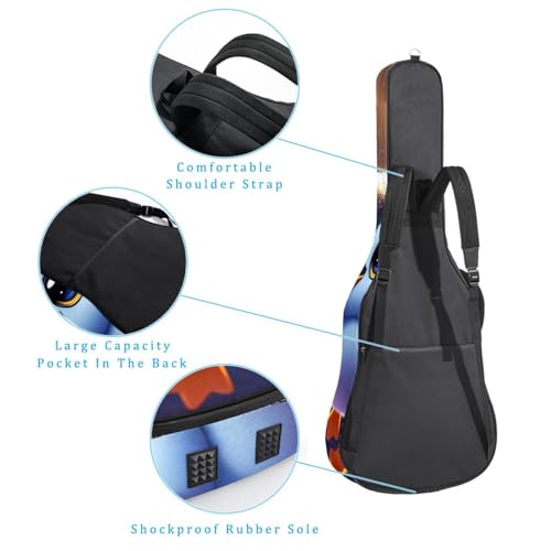 Sac pour guitare acoustique étanche motif pingouin 42.9" multicolore