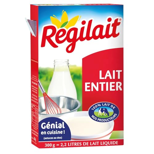 Lait en poudre entier texture onctueuse et saveur riche Regilait lot de 4 boites