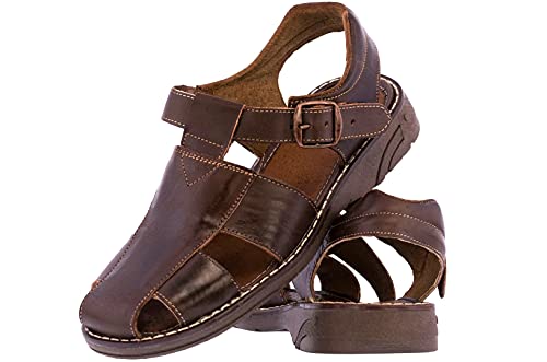 Cowboy Professional Men's Brown Authentic Mexican Huaraches Fisherman Sandals Closed Toe2