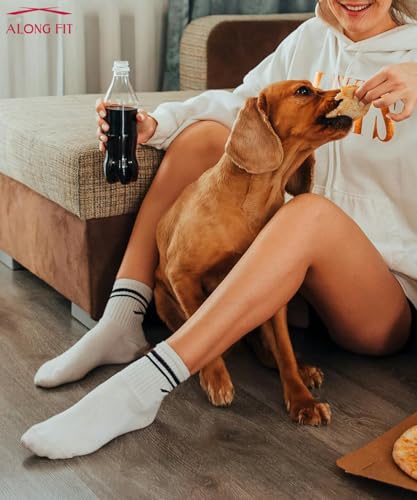 Image of ALONG FIT 3 /5 Crew Socks Whole Foot Cushioned Cotton Vintage Soft Sport Socks for Men and Women