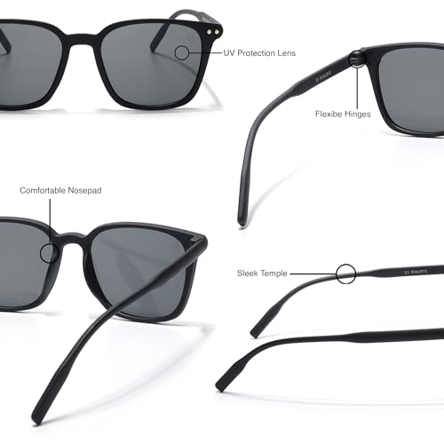 Image of EYEJACK by Voyage UV Protected Square Sunglasses for Men & Women