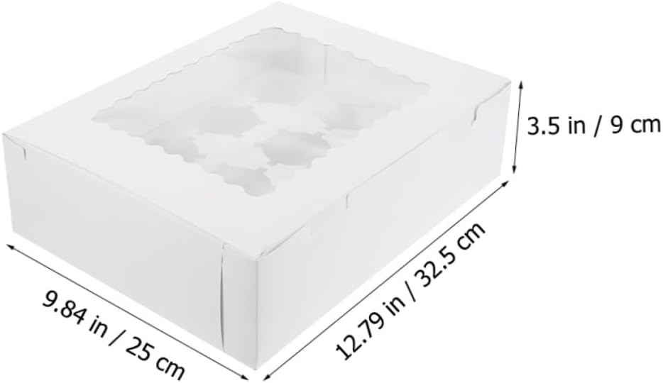 10pcs Window Design Muffin Cake Packing Box White Cardboard Paper Bakery Box for Birthday Cupcake Storage and Pastry Packing