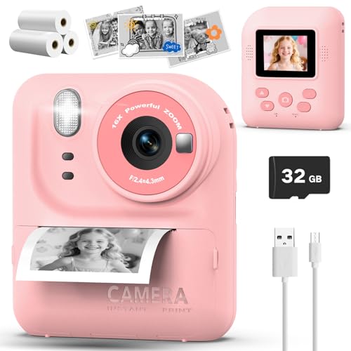 Appareil photo impression instantanée fille jouet éducatif idée cadeau 3 à 12 ans