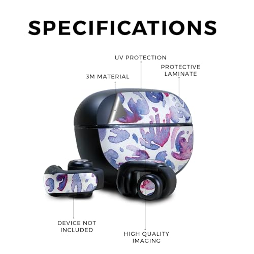 Image of Headphone Skin Compatible with Bose Ultra Open Earbuds - Blue Petals - Premium 3M Vinyl Protective Wrap Decal Cover - Easy to Apply | Crafted in The USA by MightySkins