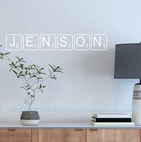 Miniatura 2 de Calcomanía personalizada Scrabble Letras con marco, decoración de pared de granja Opción 3 6-9 letras